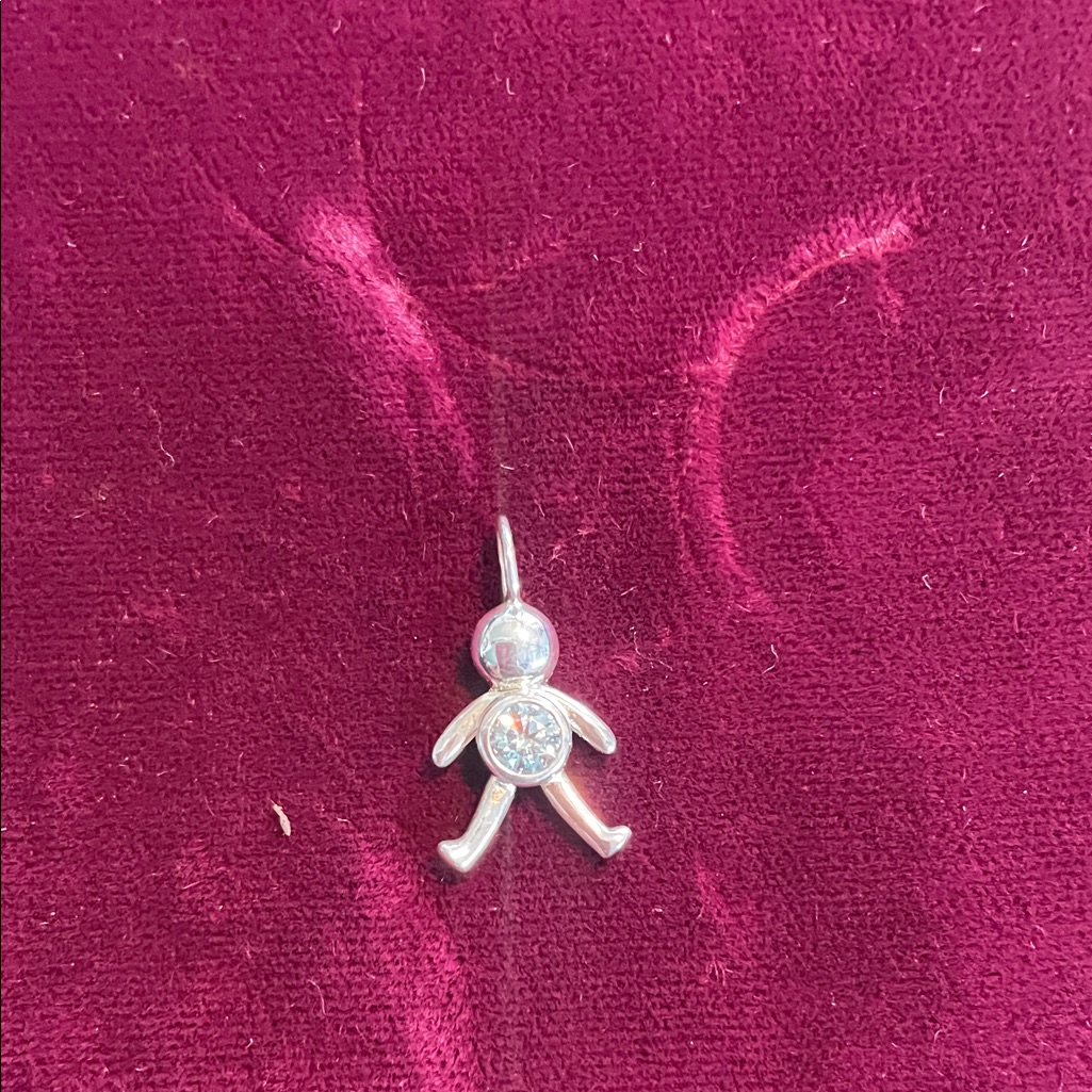 Avon Sterling Silver Birthstone Cz Baby Charm Aquamarina Color